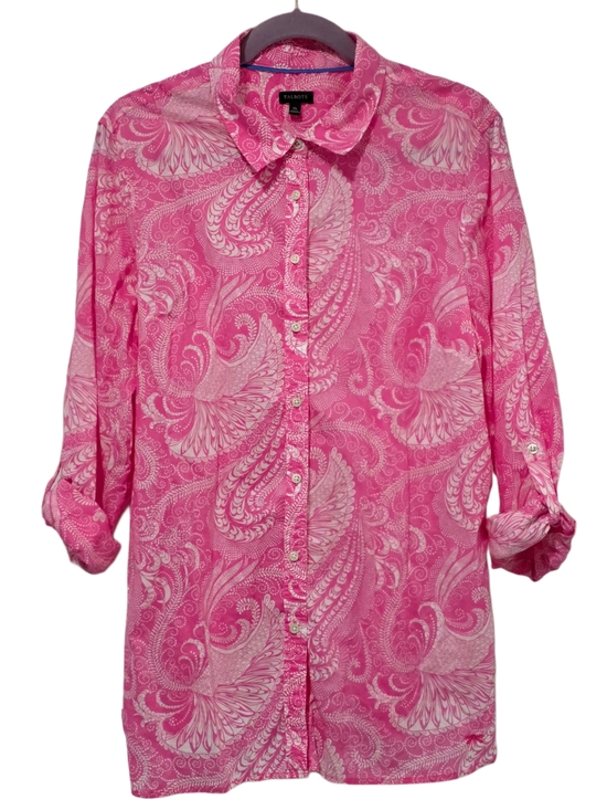 Talbots Tops - Talbots Bright Pink Paisley Button-Up Shirt